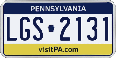 PA license plate LGS2131