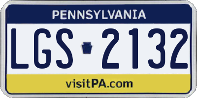 PA license plate LGS2132