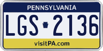 PA license plate LGS2136