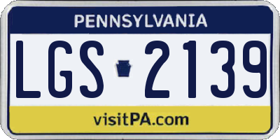 PA license plate LGS2139