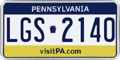 PA license plate LGS2140