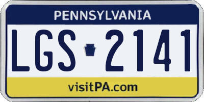 PA license plate LGS2141