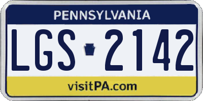 PA license plate LGS2142