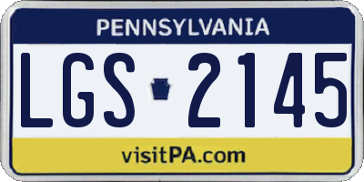 PA license plate LGS2145