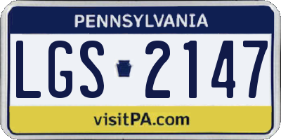 PA license plate LGS2147