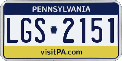 PA license plate LGS2151