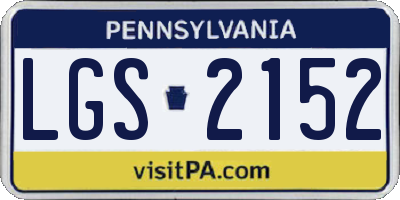 PA license plate LGS2152