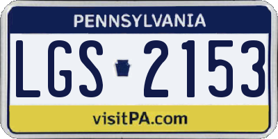 PA license plate LGS2153