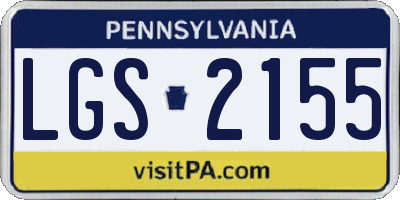 PA license plate LGS2155