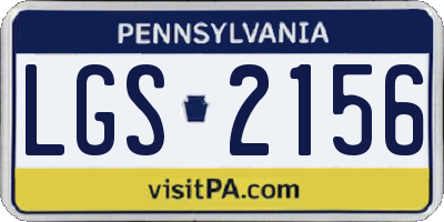 PA license plate LGS2156