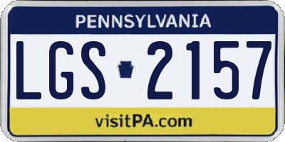 PA license plate LGS2157