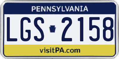 PA license plate LGS2158