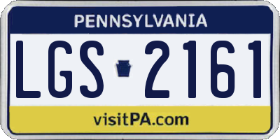 PA license plate LGS2161