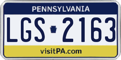 PA license plate LGS2163