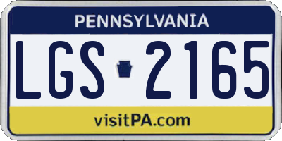 PA license plate LGS2165