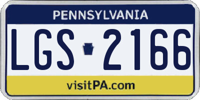 PA license plate LGS2166