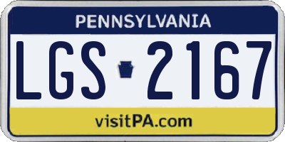 PA license plate LGS2167