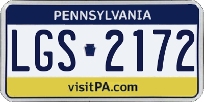 PA license plate LGS2172