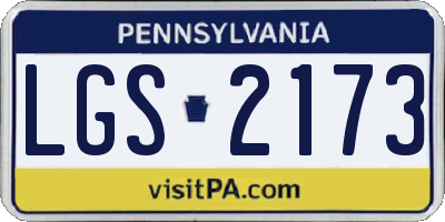 PA license plate LGS2173