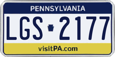 PA license plate LGS2177