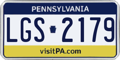 PA license plate LGS2179