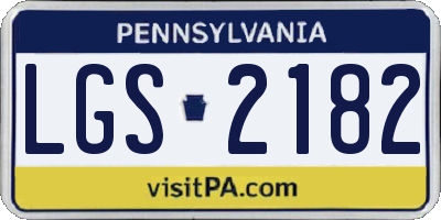 PA license plate LGS2182