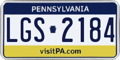 PA license plate LGS2184