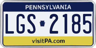PA license plate LGS2185