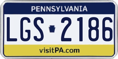 PA license plate LGS2186