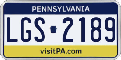 PA license plate LGS2189