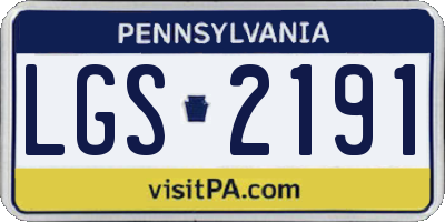 PA license plate LGS2191