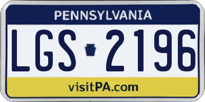 PA license plate LGS2196