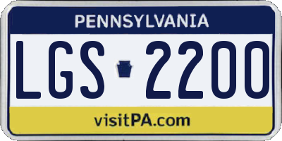 PA license plate LGS2200