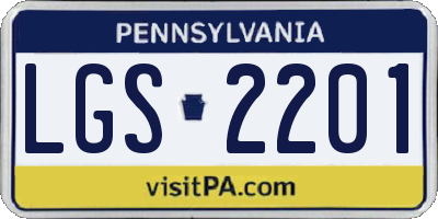 PA license plate LGS2201