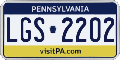 PA license plate LGS2202