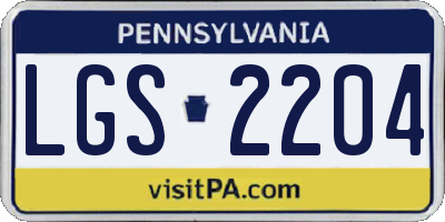 PA license plate LGS2204