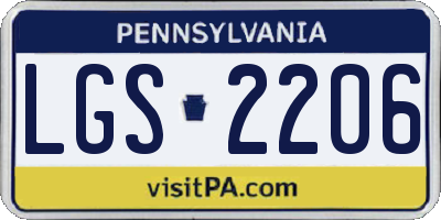 PA license plate LGS2206