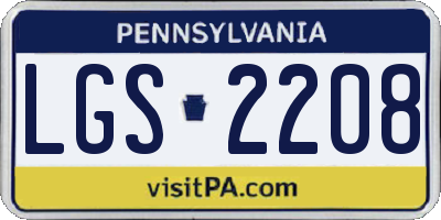 PA license plate LGS2208