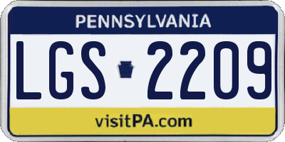 PA license plate LGS2209