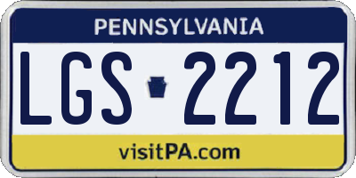 PA license plate LGS2212