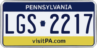 PA license plate LGS2217