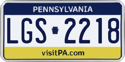 PA license plate LGS2218