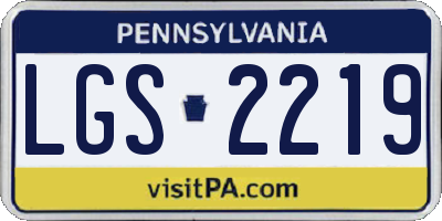 PA license plate LGS2219