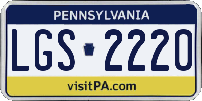 PA license plate LGS2220
