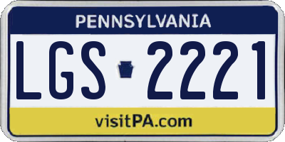 PA license plate LGS2221