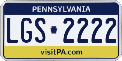 PA license plate LGS2222
