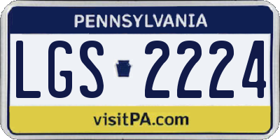 PA license plate LGS2224