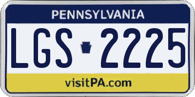 PA license plate LGS2225