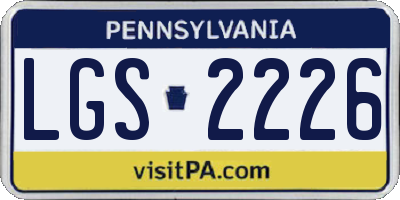 PA license plate LGS2226