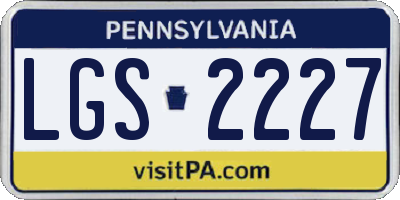 PA license plate LGS2227